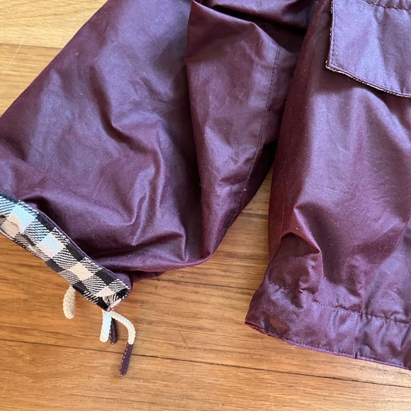 Barbour x Alexa Chung Waxed Jacket Crimson Chore Coat Gingham Lining UK 14 US 10 - Picture 7 of 9